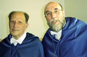 Act of investiture Doctor Honoris Causa to Ramon Margalef i López. University of Alicante, 18 May 1999. Godfather Antoni Escarré Esteve.