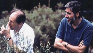 Margalef amb Jaume Terradas estudiant les Terres de l'Ebre, l'any 1974.
