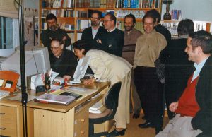 Discussing some of his work with Paz Martínez. Vilassar de Dalt (1999).