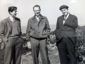1959 J. Vaquer, B. Eckmann i J.Teixidor a Zuric. Arxiu: Familia J. Vaquer.- M .Guilemany