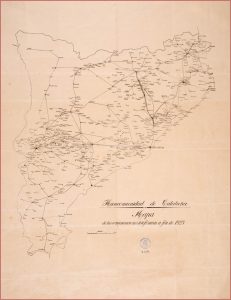 Red de telefonía de la Mancomunitat, 1923. Fuente: Mancomunitat de Catalunya.