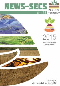NEWS-SECS. Portada del butlletí informatiu per als socis de la SECS creat per Jaume Porta durant la seva presidència d'aquesta societat, corresponent al 2015, l'any internacional dels sòls. 