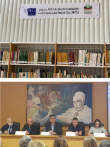 La inauguració del Centro de Documentación de Suelos, destinat a rebre col·leccions bibliogràfiques sobre sòls, ubicat a la biblioteca “Víctor López Seoane” de la Facultat de Biologia de la Universidade de Santiago de Compostela, va tenir lloc el 7 de juliol de 2022 (Dia Internacional de la Conservació del Sòl) amb l'assistència de Jaume Porta i familiars dels donants. A la taula, d'esquerra a dreta: Jaume Porta, Francisco Javier Salgado (vicedegà, Facultat de Biologia), Vicente Pérez-Muñuzuri (vicerector de Política Científica, USC), Jorge Mataix-Solera (president de la SECS), Ma Isabel Casal (directora de la BUSC) (Fotografia d'Eduardo García-Rodeja).